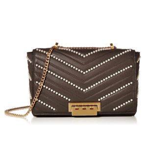 ZAC Zac Posen Soft Earthette Jumbo Chain Crossbosy Bag in Coffee
